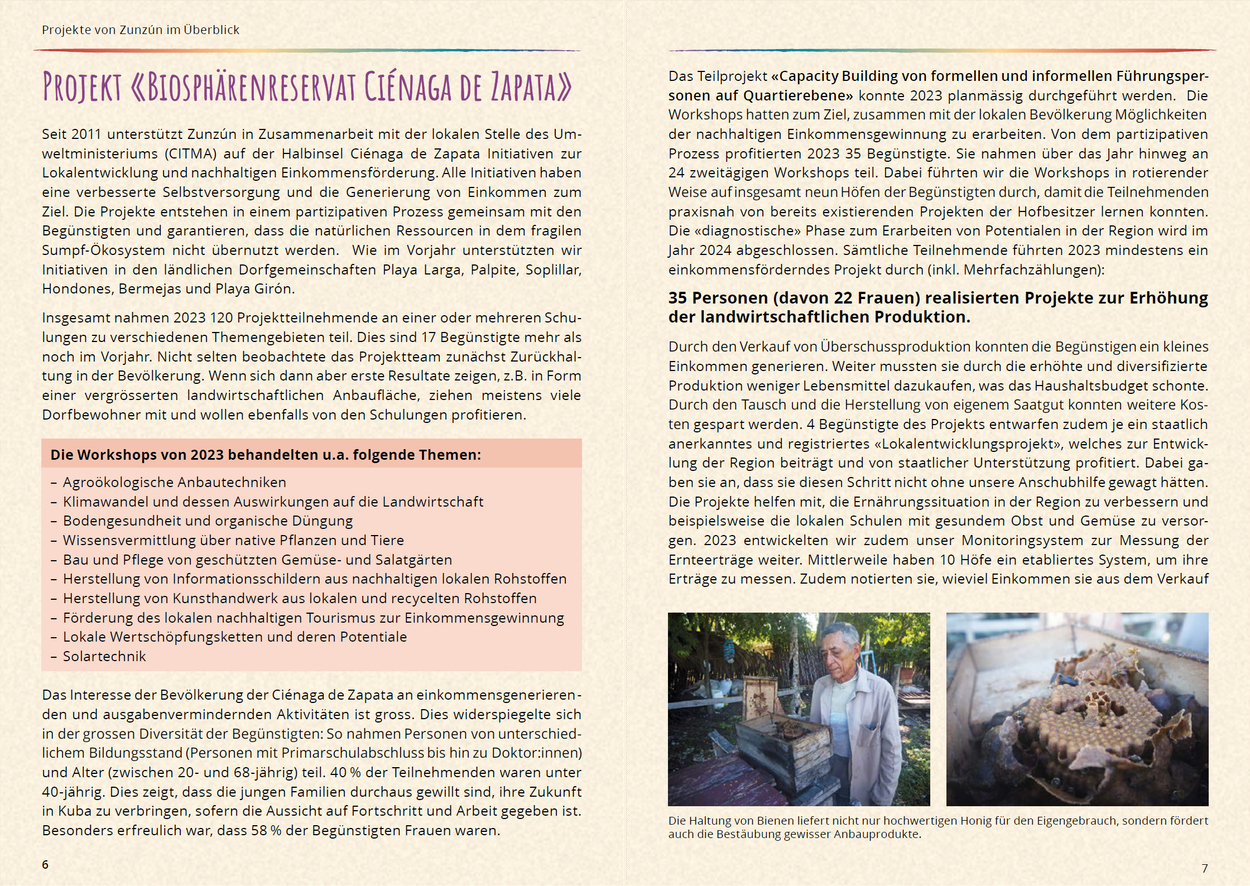 Projekt Biosphärenreservat Ciénaga de Zapata im Jahresbericht 2023